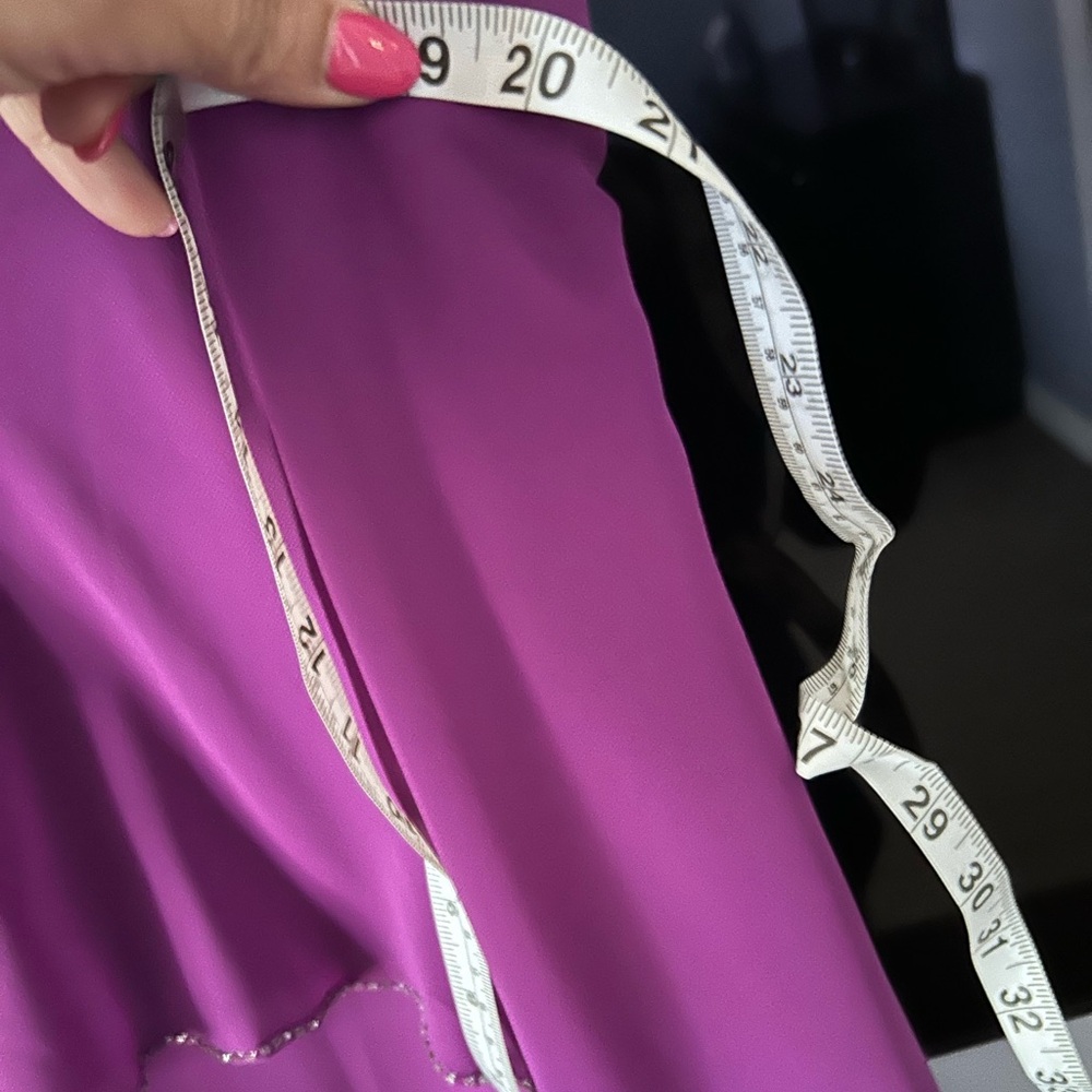 SLNY Pink Asymmetrical Tiered Cocktail Dress, sz 10 - Picture 7 of 10